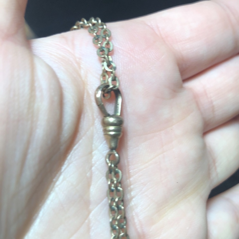 Antique opal watch fob necklace art deco slide - Picture 4 of 7